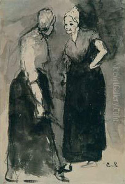 Deux Servantes En Conversation - view 1