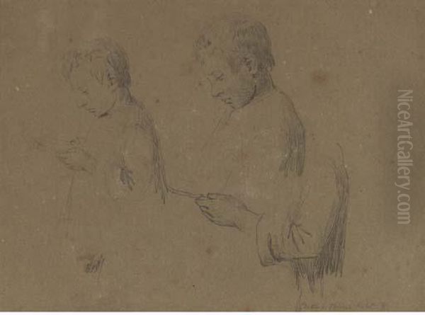 A Boy Reading A Book With Subsidiary Studies Of The Same - view 1