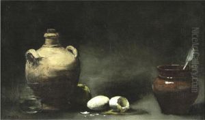 Still Life With Jugs And Eggs by Theodule Augustine Ribot