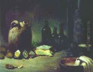 Nature Morte Aux Oignons Et Cruche by Theodule Augustine Ribot