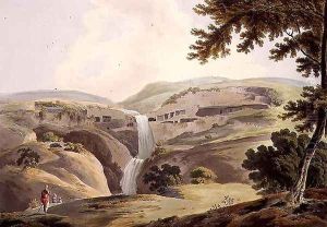 The Mountain of Ellora, 3rd view, plate III from Part 5 of 'Oriental Scenery', engraved by Thomas Daniell (1749-1840) pub. 1803