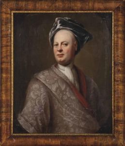 Portrait Of A Gentleman, Bust-length, In A Purple Coat And Turban, In A Feigned Oval Portrait Of A Gentleman, Bust-length, In A Purple Coat And Turban, In A Feigned Oval