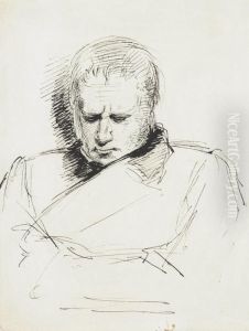 Study Of A Man Gazing Down Study Of A Man Gazing Down