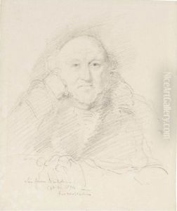Portrait Study Of Sir Moses Haim Montefiore , Half-length, Seated At A Table