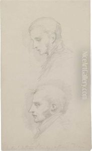 A Sheet With Two Portrait 
Studies Of The Rev. Arthur Penrhyn Stanley , Later Dean Of Westminster