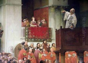 St. John Chrystostomos (c.347-407) Preaching Before the Empress Eudoxia (c.404) c.1880 by Joseph Wencker