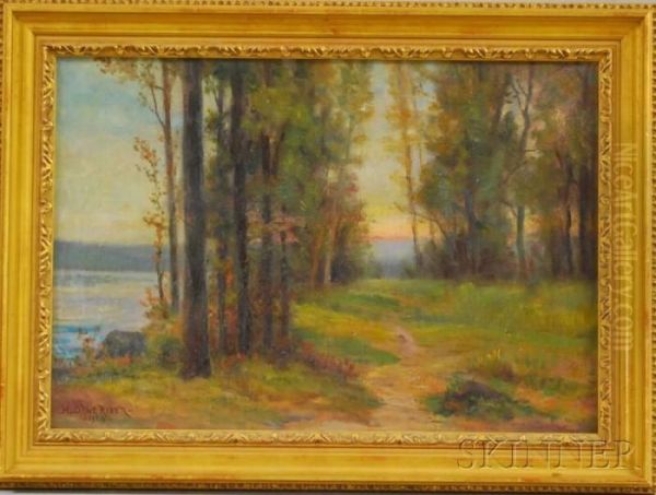 The First Tints Of Sunset/banks Of The Charles River At Auburndale, Mass - view 1