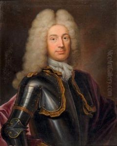 Portrait D'homme En Cuirasse by Hyacinthe Rigaud