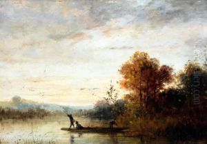 Eendenjacht Vanaf Bootje by Auguste Rigon