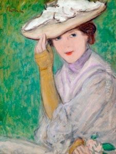 Kalapos Holgy Portreja by Jozsef Rippl-Ronai
