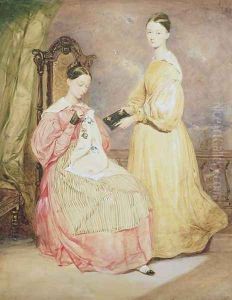 Portrait of Florence Nightingale (1820-1910) and her sister, Frances Partenope (d.1890) Lady Verney, 19th