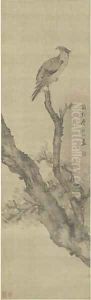 Eagle Perching on a Tree, Qing Dynasty by Zhang Wentao