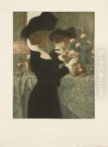 La Femme Aux Pivoines by Manuel Robbe