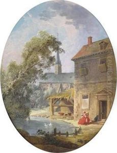 A Village In France by Hubert Robert