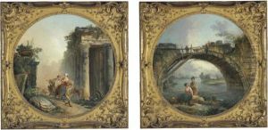 The Ruins; And The Old Bridge by Hubert Robert