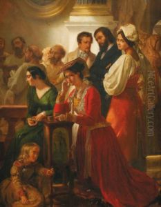 Leopold Robert Et Ses Amis A Rome by Louis-Leopold Robert