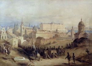Soldiers Entering The City Of Madrid By The Puerta De Fuencarrel