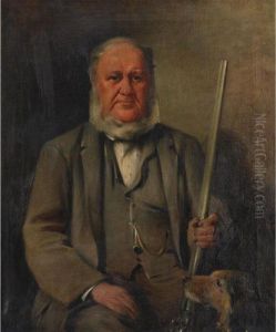 The Husband After The Hunt With His Dog