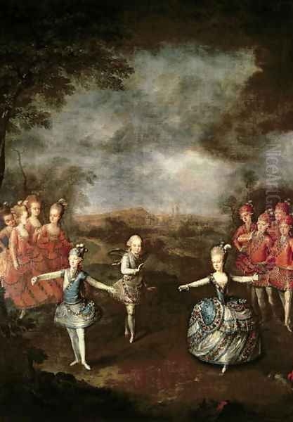 Marie Antoinette in Le Triomphe de lAmour at the Schloss Schoenbrunn, 24th January 1765 - view 1