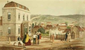 Mr. Robinsons House, Hobarton, plate from A Residence in Tasmania, by H. Butler Stoney, pub.1856 by Wood, A.