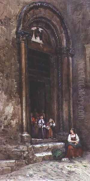 The side door of the Church of Santa Guiliana at Aquila degli Abruzzi - view 1