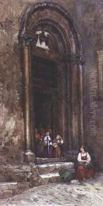 The side door of the Church of Santa Guiliana at Aquila degli Abruzzi