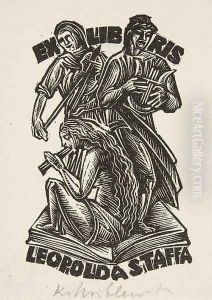 Ex Libris of Leopold Staff by Krystyna Wroblewska