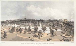 View of the Public Garden and Boston Common from Arlington Street, engraved by J.H. Bufford, 1866 by Whitefield, Edwin