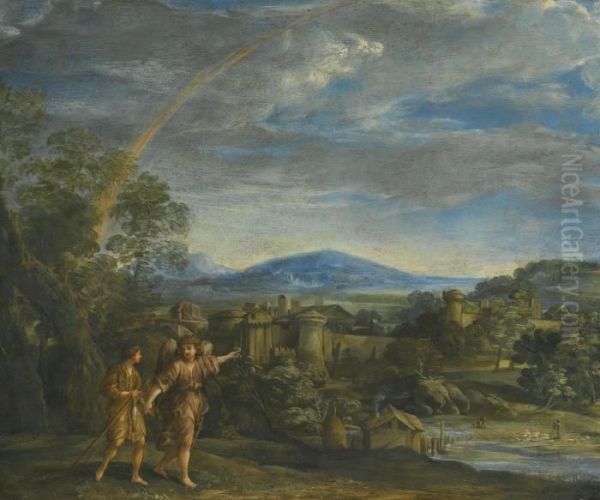 Tobias And The Archangel Raphael In A Landscape - view 1