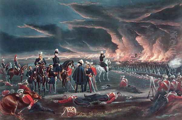 Night Bivouac of the British Army at Ferozshah, 21st December 1845, published by Ackermann, 1st December 1848 - view 1