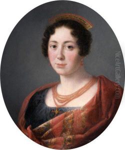 Portrait De Femme A La Parure De Corail by Adele Romanee Romany