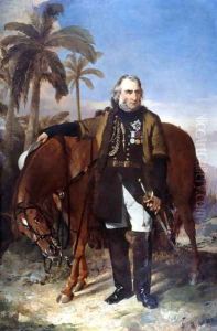 Lieutenant General Sir Charles Napier and his arab charger Red Rover, 1853