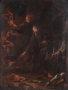 Eremita Che Scaccia I Demoni by Salvator Rosa