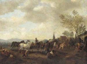 A horse fair 2 by Philips Wouwerman