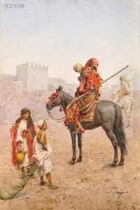 Arab Horseman Pausing To Quench His Thirst Arab Horseman Pausing To Quench His Thirst