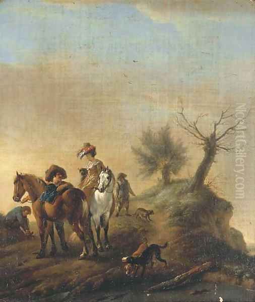 Elegant figures resting on a track - view 1