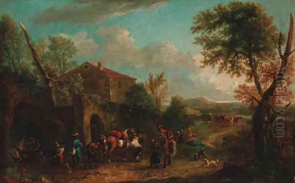 Horsemen at a farriers - view 1
