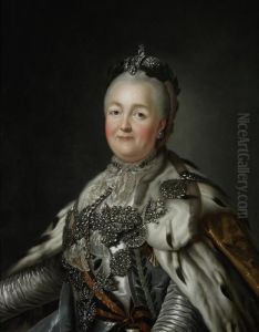 Portrait Of Catherine The Great (1762-1796) by Alexander Roslin