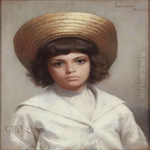 Portrait Of The Italian Boy "leonidas" by Christian Meyer Ross
