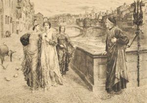 Dante With Flowers, Florence by Dante Gabriel Rossetti