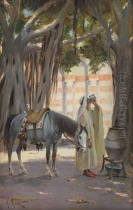 Beduino Nel Cortile Di Una Moschea by Alberto Rossi