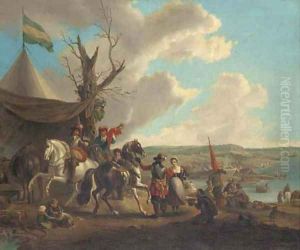 A military encampment