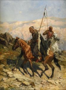 Riding Kosacks by Franz Roubaud