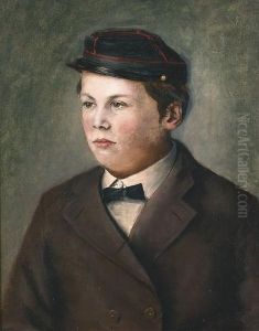 Portrat Eines Jungen Mit Pennalermutze.