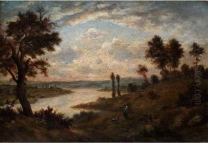 Flusslandschaft Mit Eichenbaumen by Theodore Rousseau