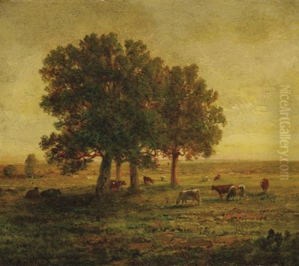 Vaches Sous Un Groupe De Chenes, Apremont - view 1