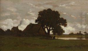 Chaumieres Pres De L'etang by Theodore Rousseau