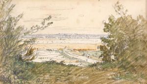 La Plaine Au Soleil En Contre Bas by Theodore Rousseau
