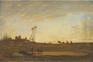 Twilight, Circa by Theodore Rousseau