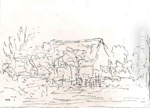 Etude Pour Un Cottage Dans Un Paysage